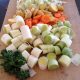chopped up vegetables used for French vegetable soup