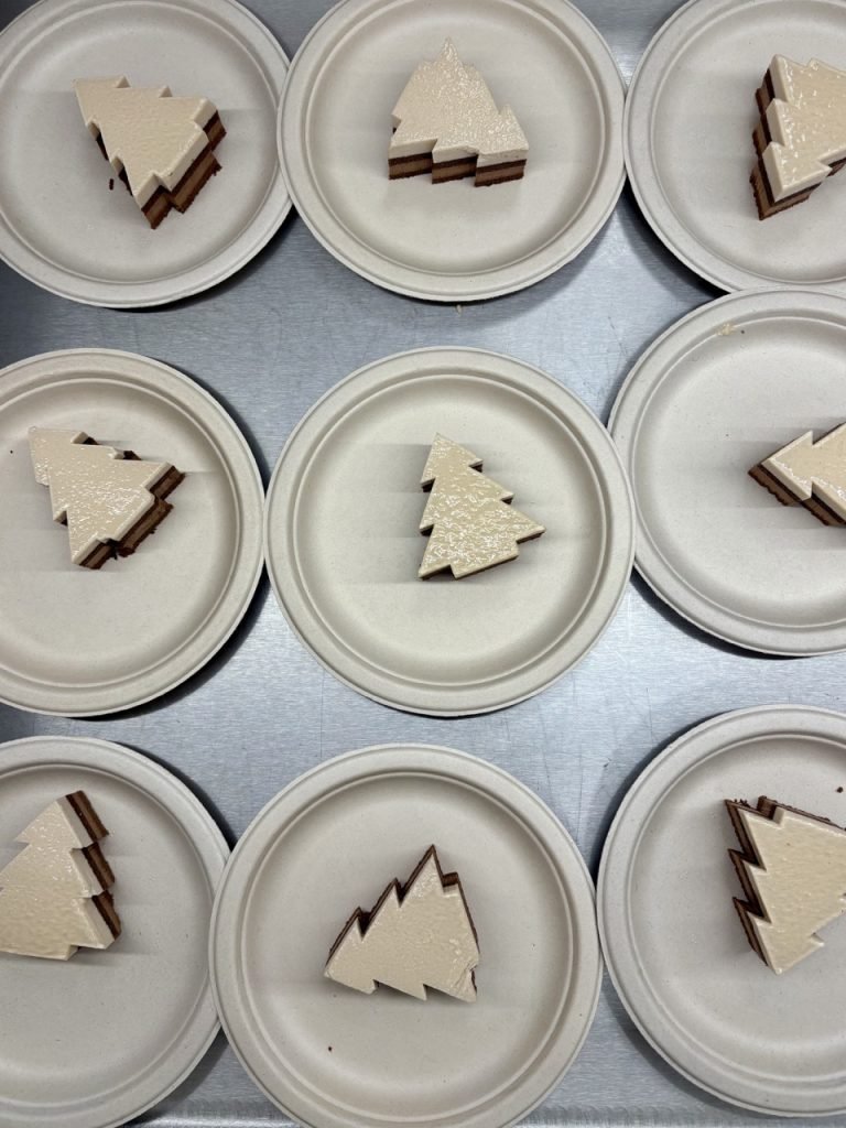 Christmas cake for dessert at French elementary school.