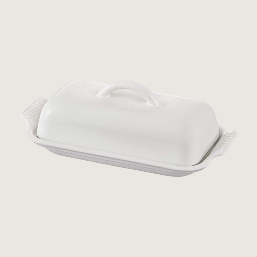 Le Creuset white ceramic butter dish